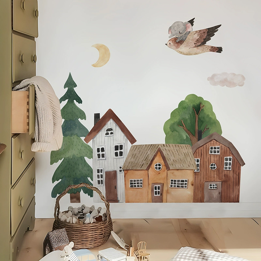 Fabric Cartoon Forest Vintage  - Baby Nursery Decals ulasan dan harga